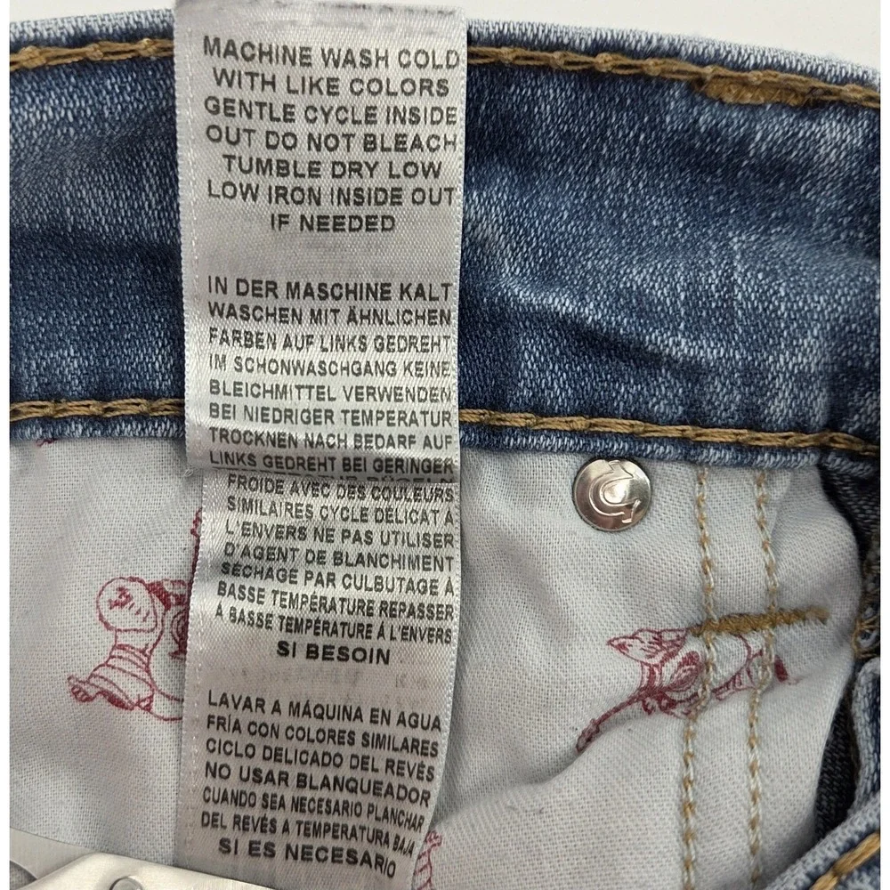True Religion Skinny Fossil Silk Big T Jeans in Desperado Ride W/ Flaps Men's 33